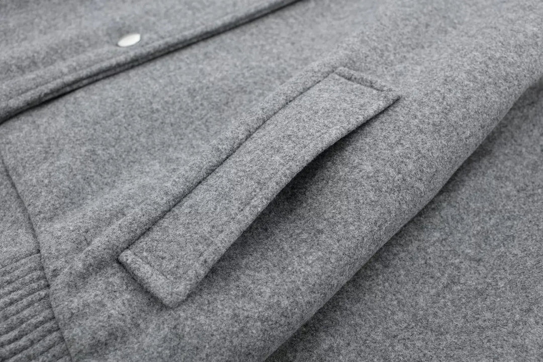 Damen Kurze Jacke mit Druckknopfverschluss und Elastischen Bündchen