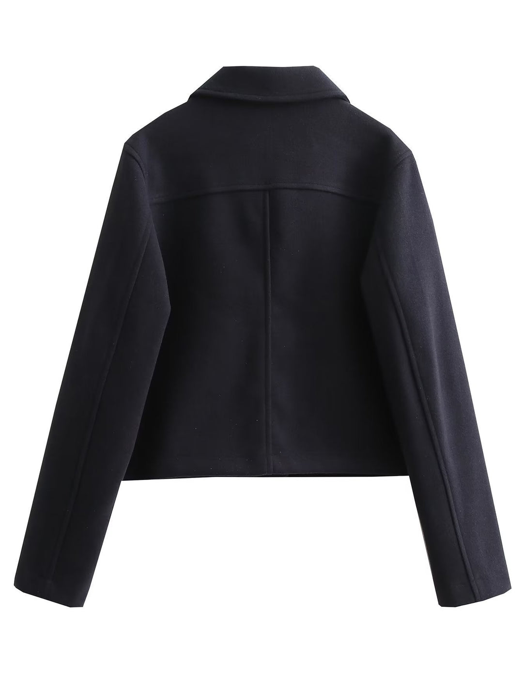 Dames kort jack met overhemdkraag en knoopsluiting en klepzakken