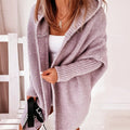 Thea | Damen lange Strickjacke mit Kapuze