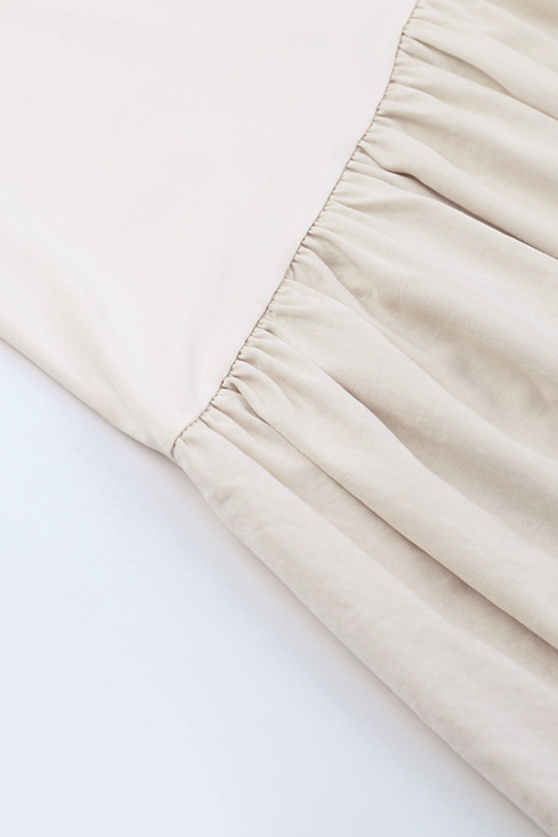 Dames maxi-jurk met off-shoulder mouwen en knoopdetail bij de buste met opening