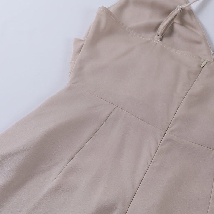 Damen Maxikleid mit Spaghettiträgern drapiertem Ausschnitt und seitlichem Schlitz