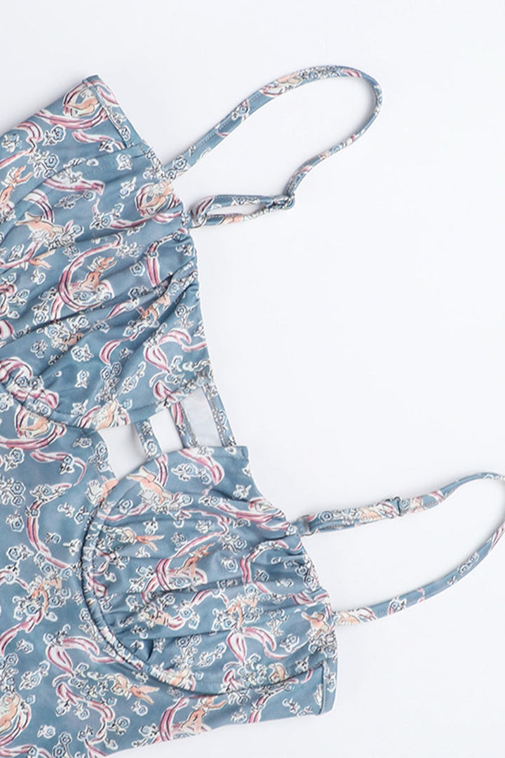 Dames maxijurk met spaghettibandjes en paisleyprint