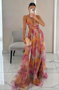 Amara | Damen fließendes Blumen Maxikleid
