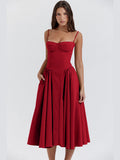 Liana | Damen tailliertes Korsett Midikleid