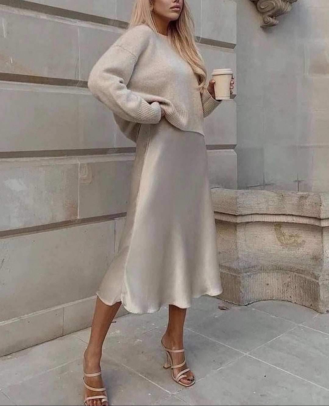 Damen Midirock mit A-Linien-Form und Hoher Taille