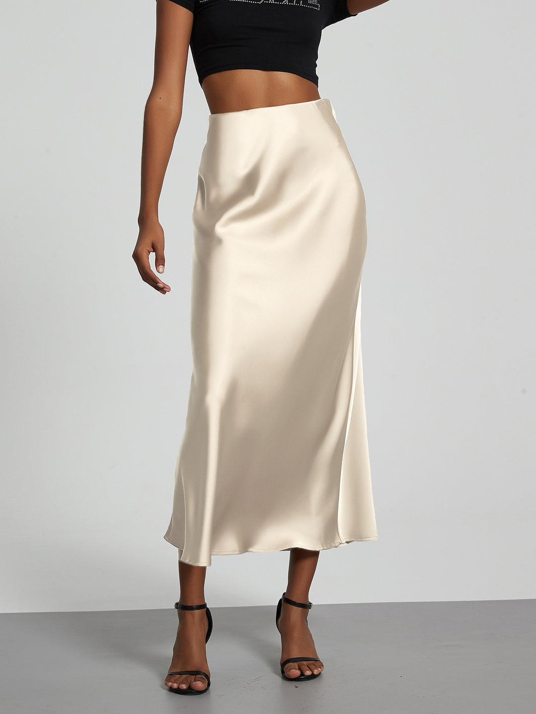 Dames midirok met A-lijn en hoge taille
