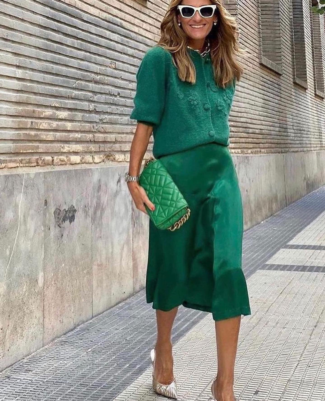 Damen Midirock mit A-Linien-Form und Hoher Taille