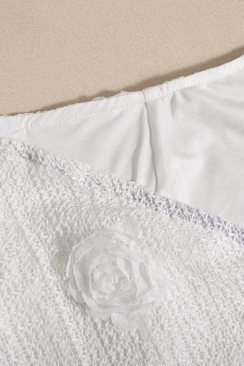 Dames minijurk met halterhals en 3D-rozenapplicaties