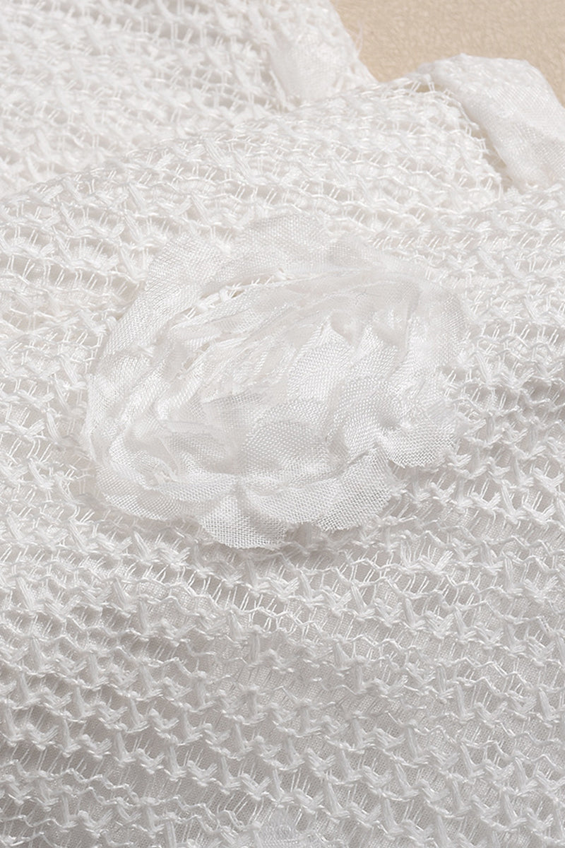 Dames minijurk met halterhals en 3D-rozenapplicaties