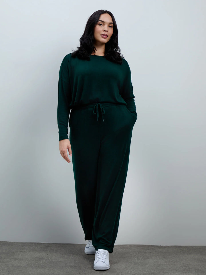 Enna Damen Oversize-Top mit Rundhalsausschnitt und Seitenschlitzen