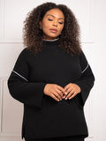 Tomke | Damen Pullover mit Stehkragen und Kontrastkanten