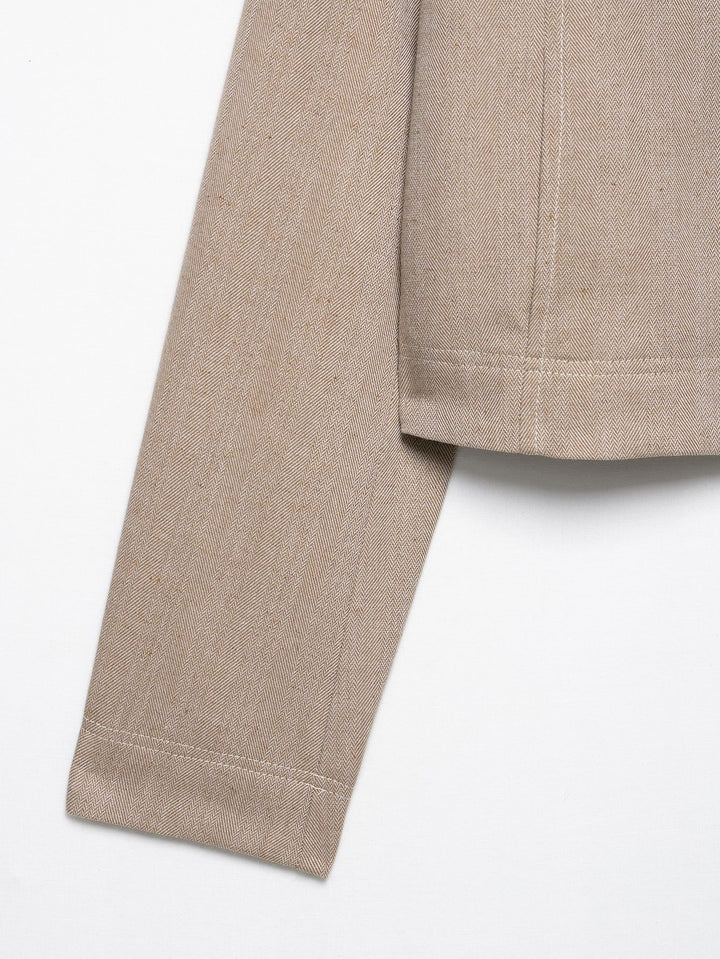 Dames tweedelig pak voor vrouwen met jasje met rits en overhemdkraag en broek met wijde pijpen