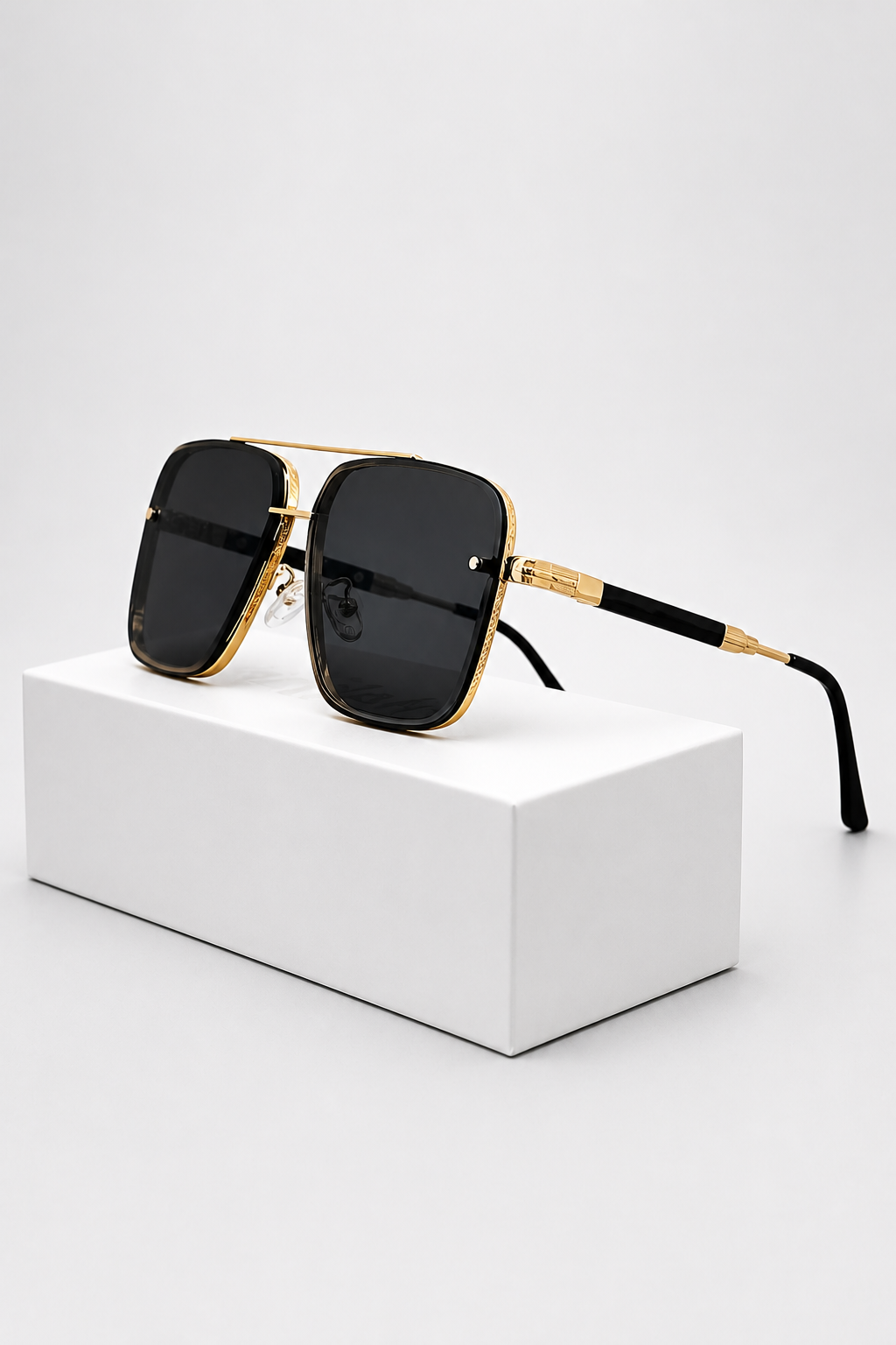Damen Sonnenbrille mit Aviator-Rahmen und Doppelsteg aus Metall