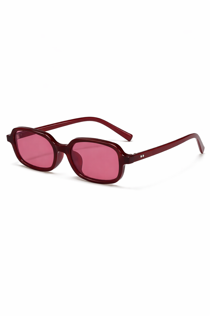 Damen Sonnenbrille mit Rechteckrahmen und abgeschrägten Ecken