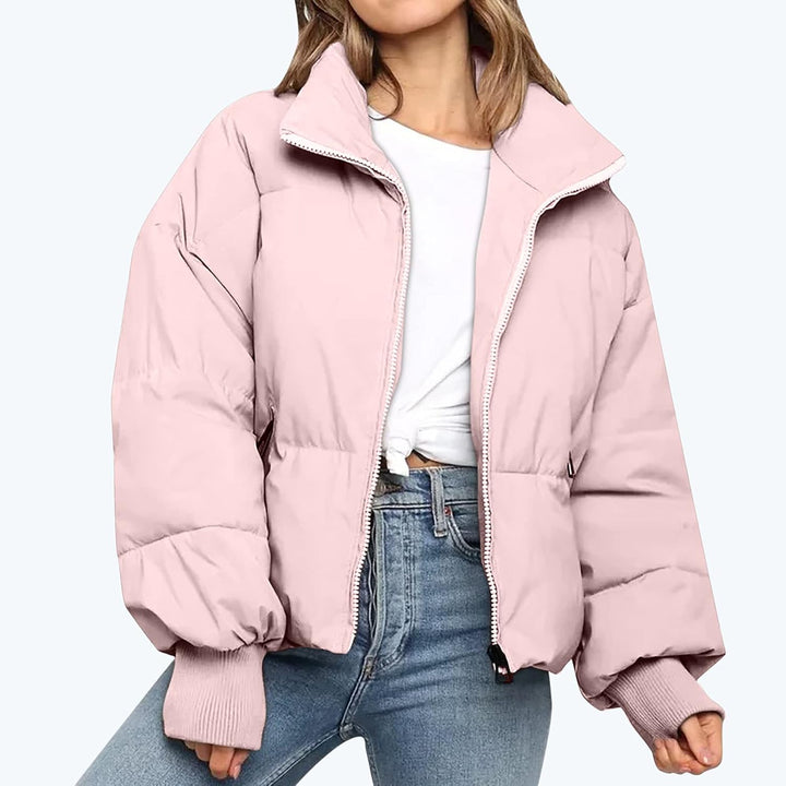 Damen Steppjacke mit Reißverschluss und Stehkragen