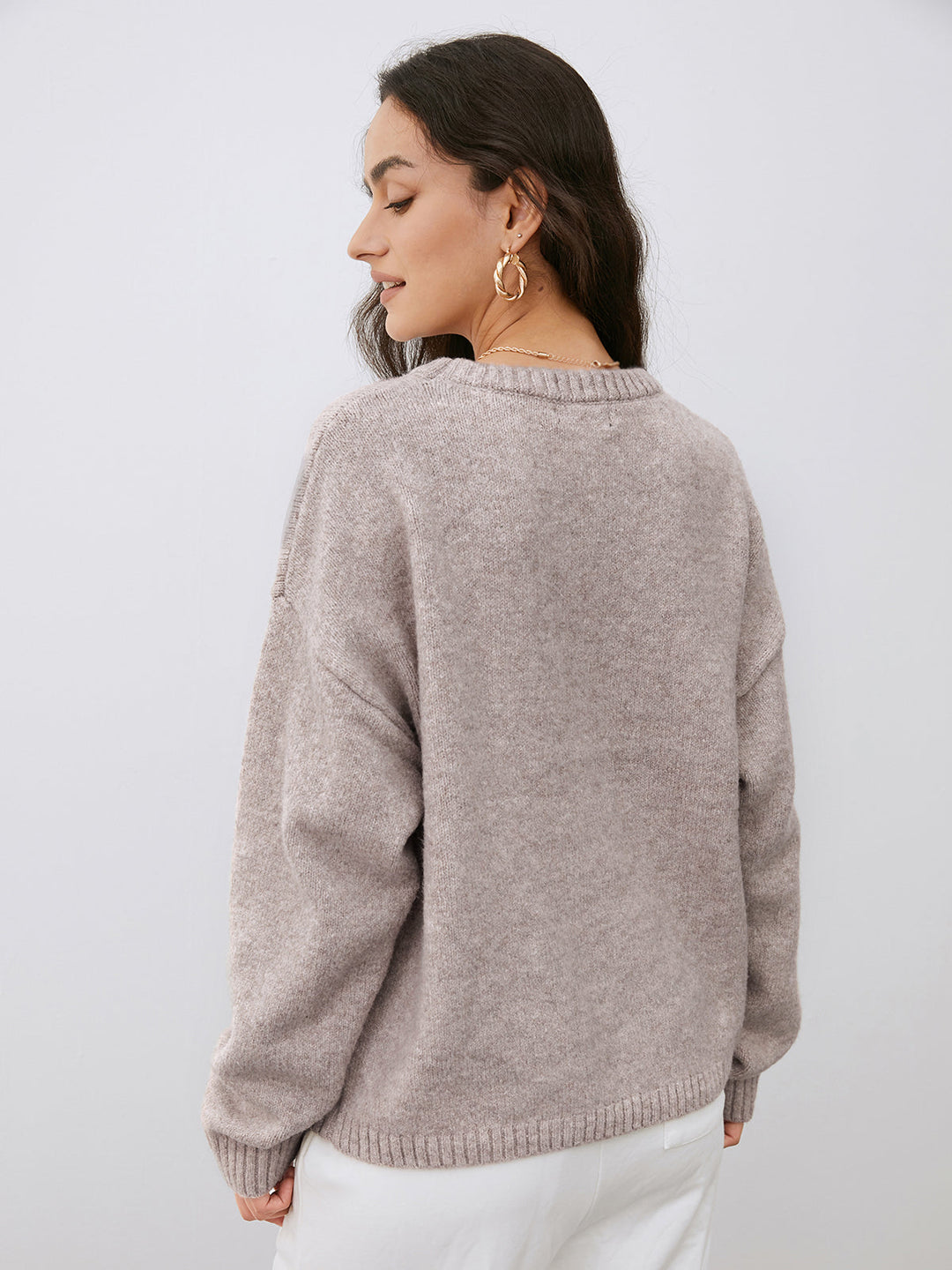 Damen Strickpullover mit Rundhalsausschnitt