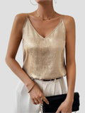 Nova | Damen glänzendes V-Träger Top