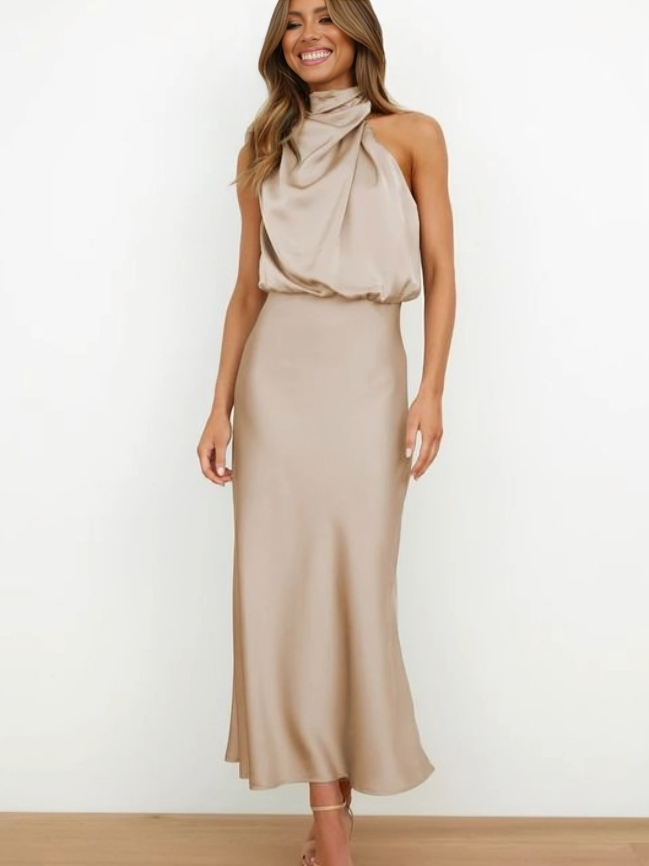 Doris | Damen Elegantes Neckholder-Abendkleid