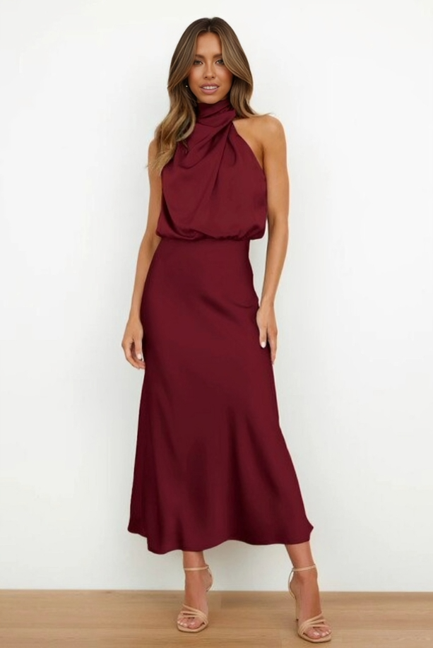Doris | Damen Elegantes Neckholder-Abendkleid