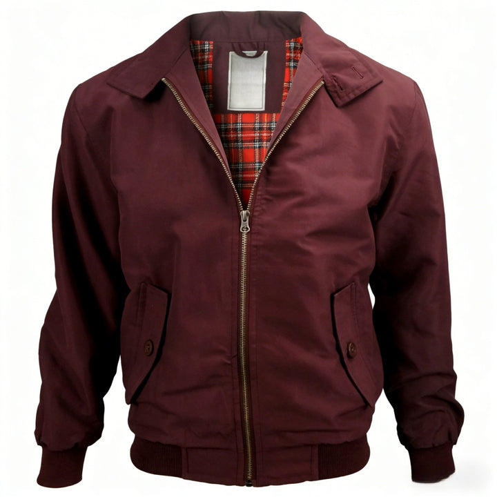 Rex | Herren klassische Harrington Jacke mit Tartan-Futter