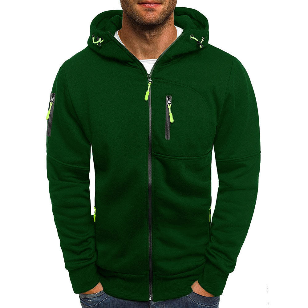 Simon | Herren Kapuzenpullover Strick mit Reißverschluss und Kordelzug