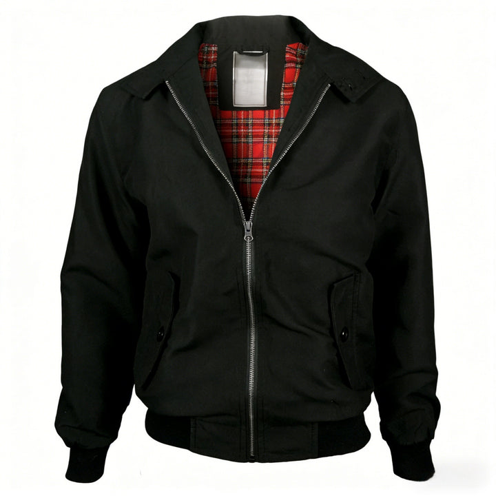 Rex | Herren klassische Harrington Jacke mit Tartan-Futter