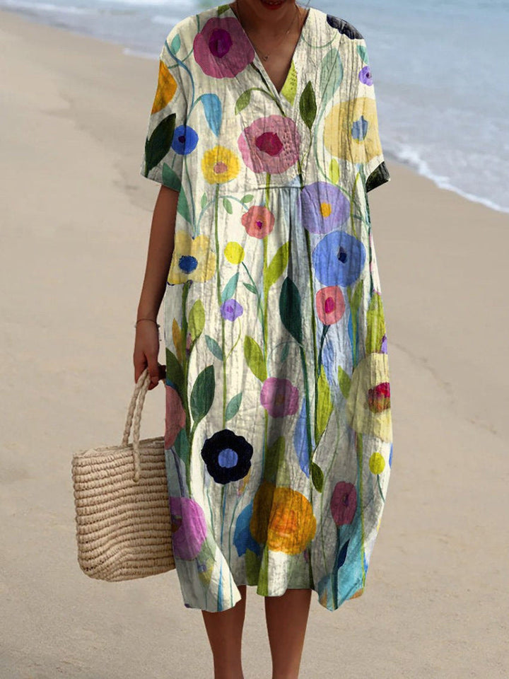 Elena | Damen Figurumspielendes Blumen Sommerkleid
