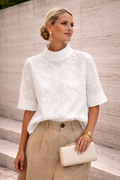 Elise | Damen elegante Bluse mit Stehkragen