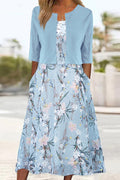 Elise | Zweiteiliges Blumen Midikleid