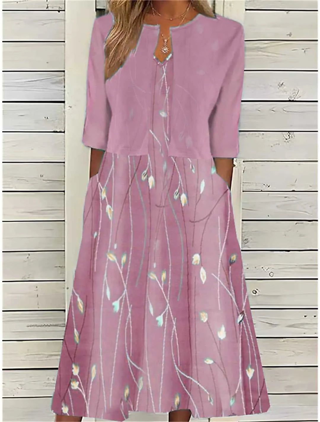 Elise | Zweiteiliges Blumen Midikleid