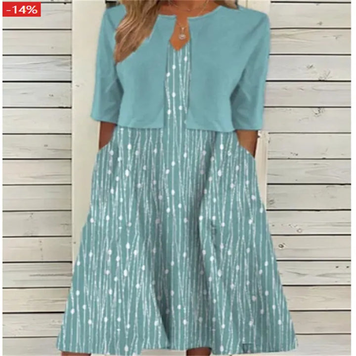Elise | Zweiteiliges Blumen Midikleid