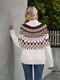 Else | Damen Rollkragenpullover mit Ethno-Strickmuster