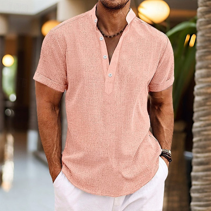 Emil | Herren Kurzarm-Henleyshirt mit Knopfleiste
