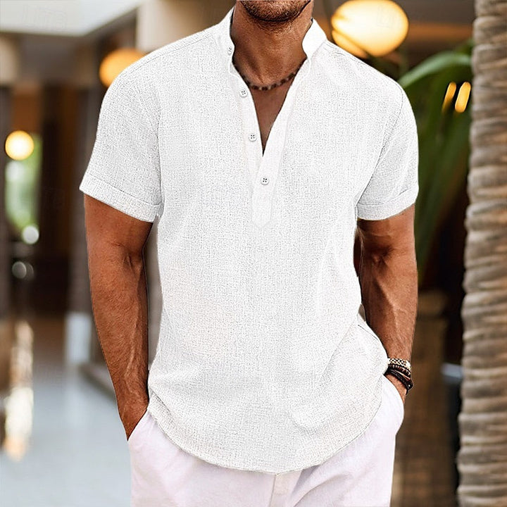 Emil | Herren Kurzarm-Henleyshirt mit Knopfleiste