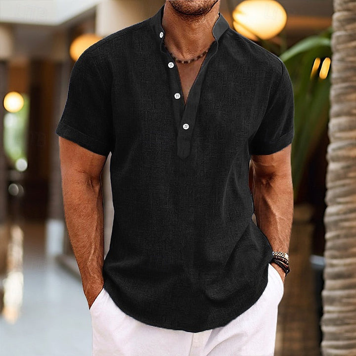 Emil | Herren Kurzarm-Henleyshirt mit Knopfleiste