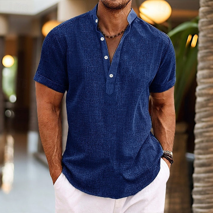 Emil | Herren Kurzarm-Henleyshirt mit Knopfleiste