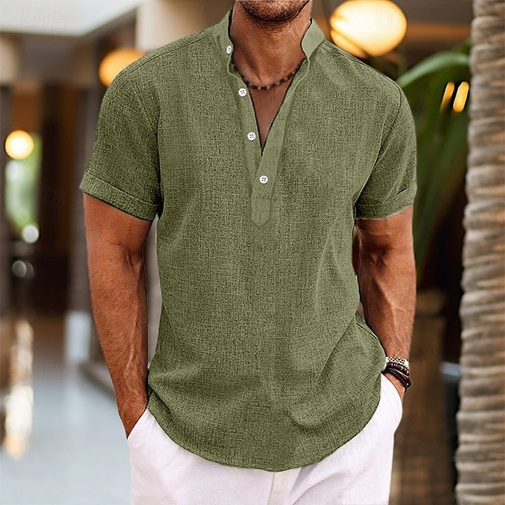 Emil | Herren Kurzarm-Henleyshirt mit Knopfleiste
