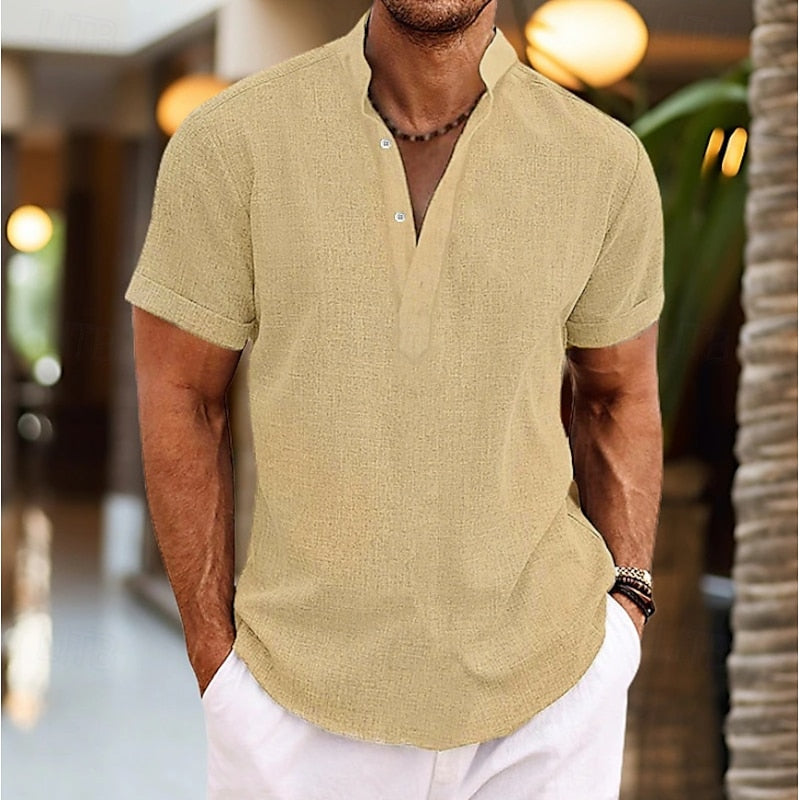Emil | Herren Kurzarm-Henleyshirt mit Knopfleiste