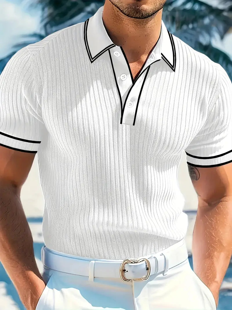 Emilio | Herren geripptes maßgeschneidertes Poloshirt