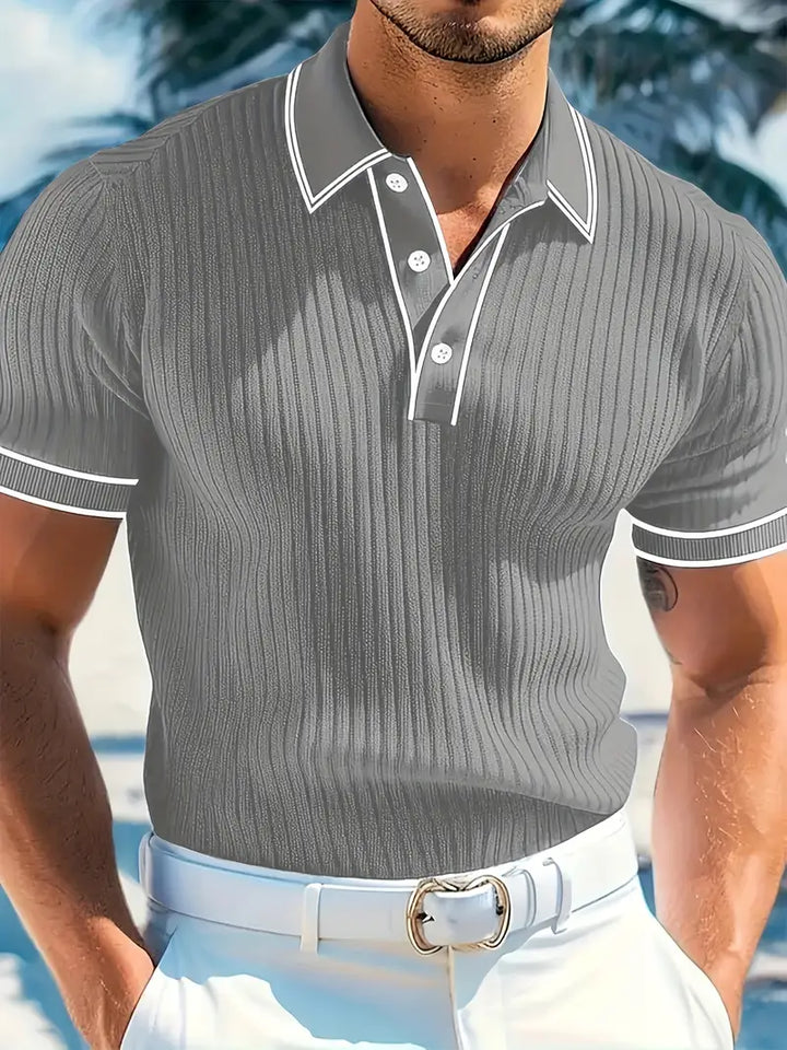 Emilio | Herren geripptes maßgeschneidertes Poloshirt