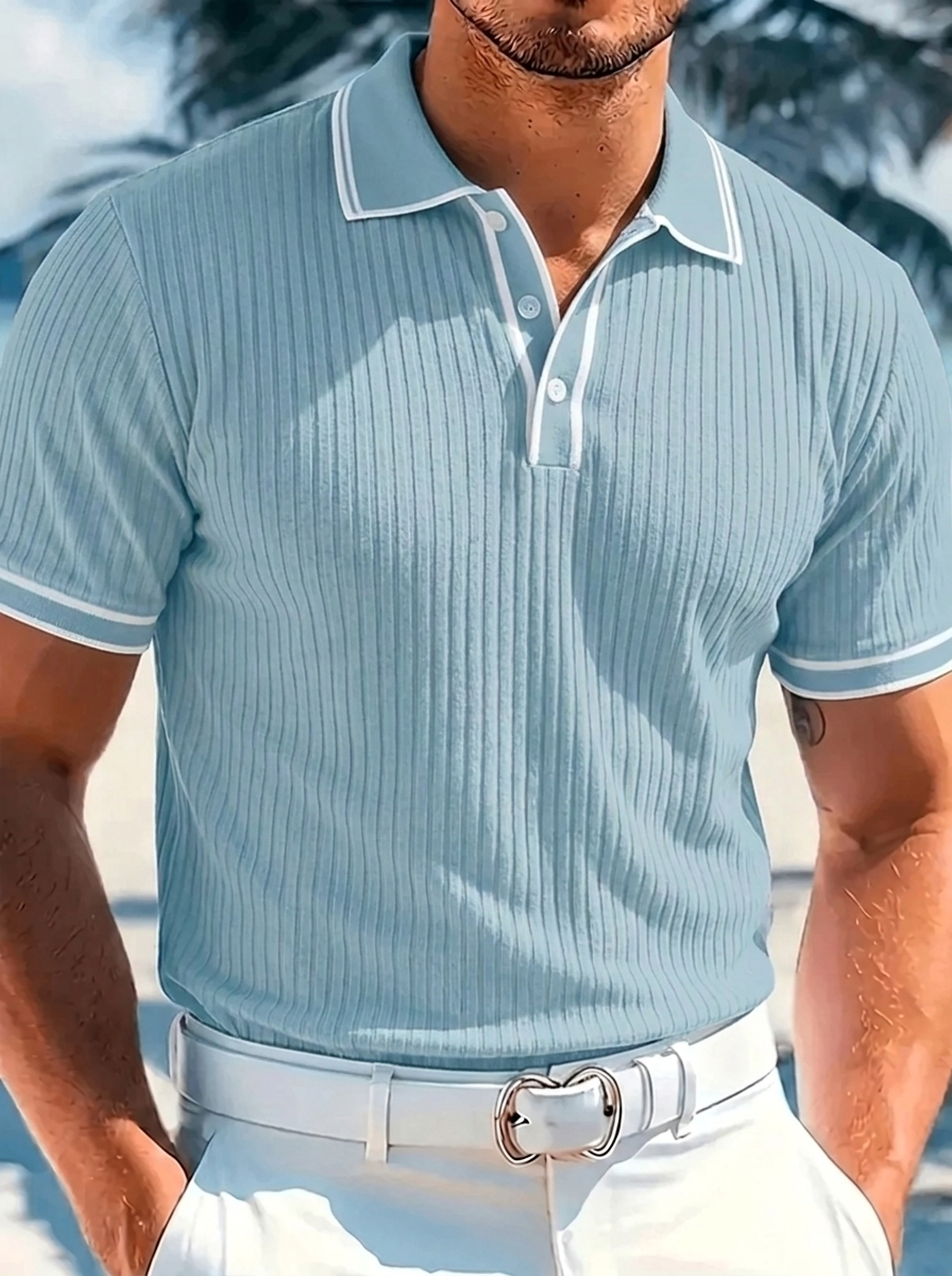 Emilio | Herren geripptes maßgeschneidertes Poloshirt