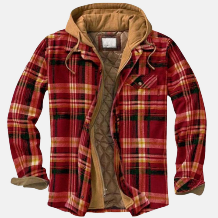 Erich | Herren Warme Karierte Jacke mit Knopfleiste