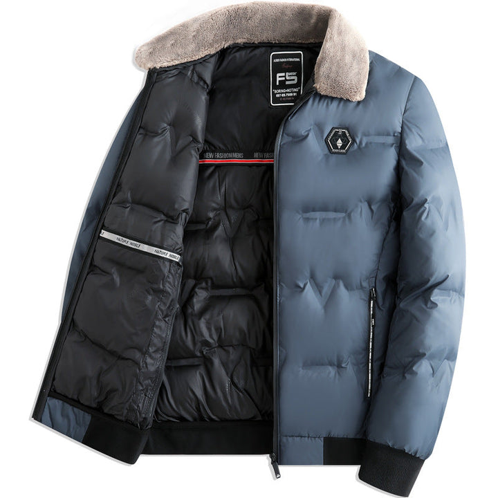 Erik | Herren Gesteppte Thermojacke mit Fellkragen