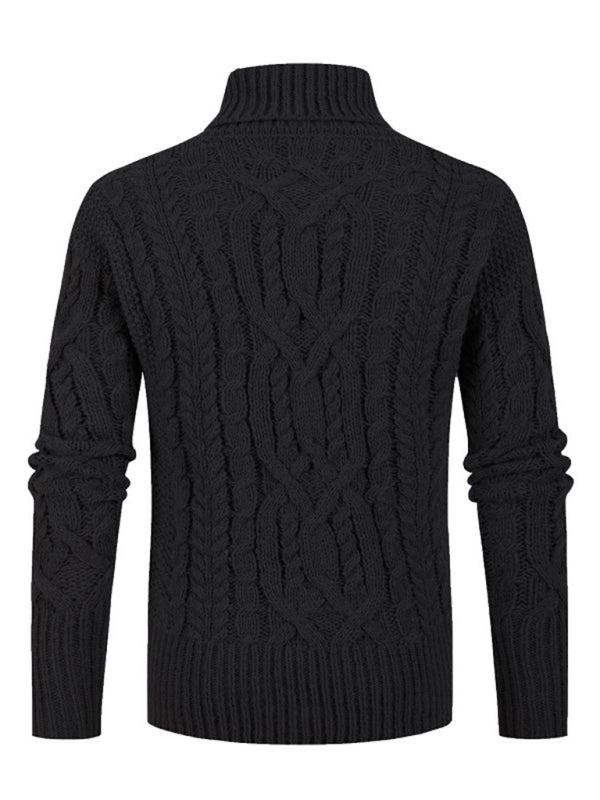 Erik Herren Strickpullover mit Schalkragen und Zopfmuster