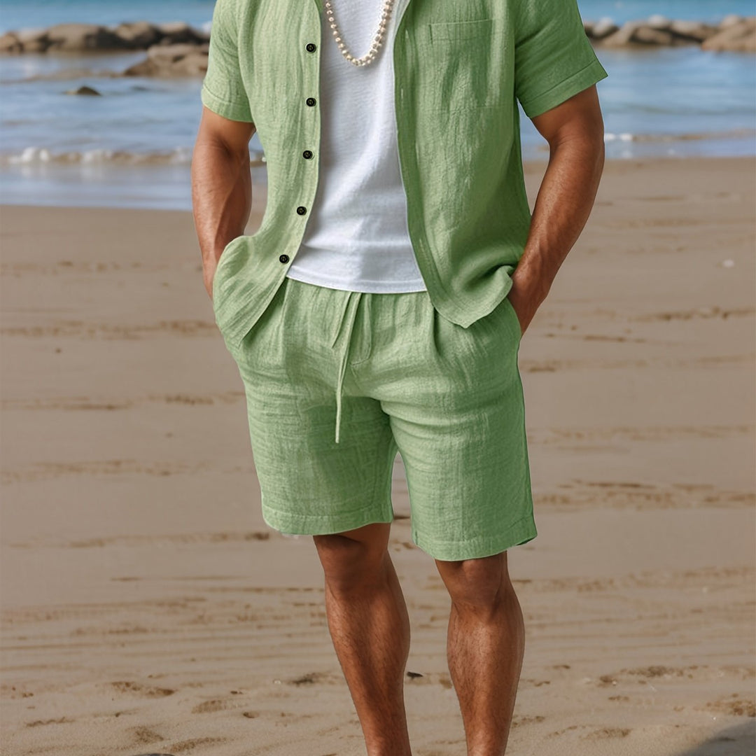 Eriksson | Herren Kurzarm Hemd und Shorts Set