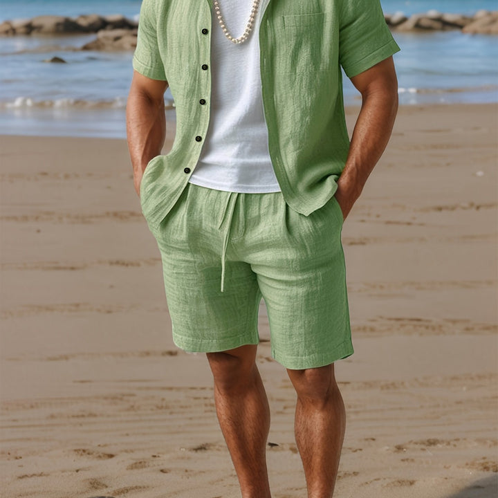 Eriksson | Herren Kurzarm Hemd und Shorts Set