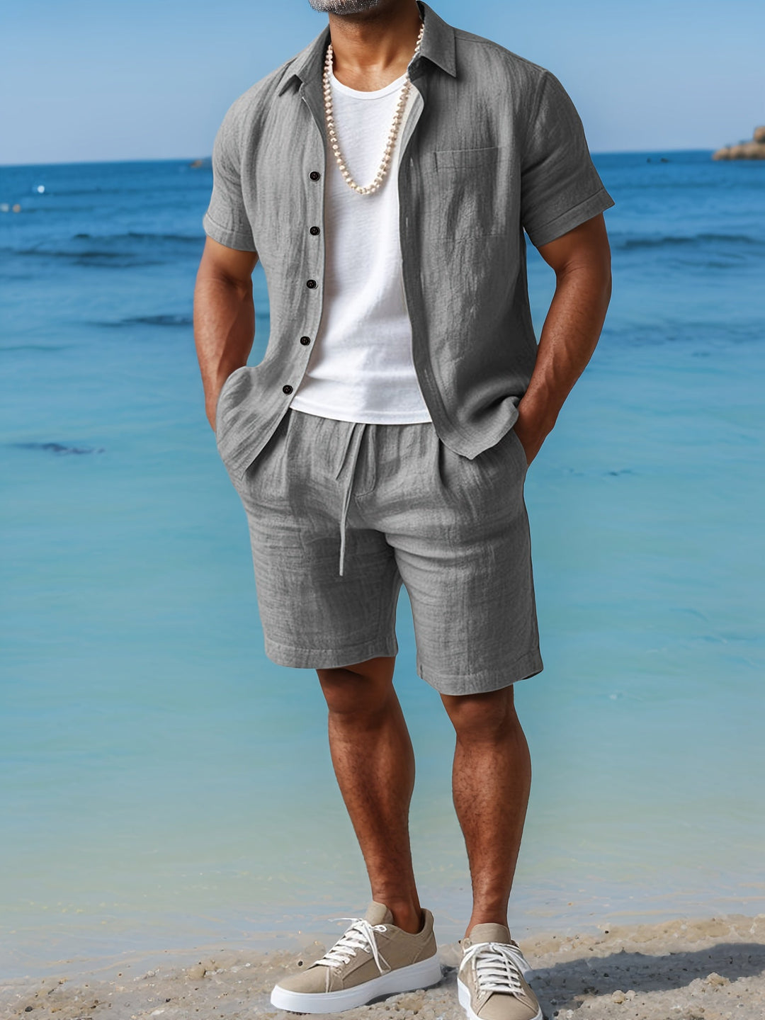 Eriksson | Herren Kurzarm Hemd und Shorts Set