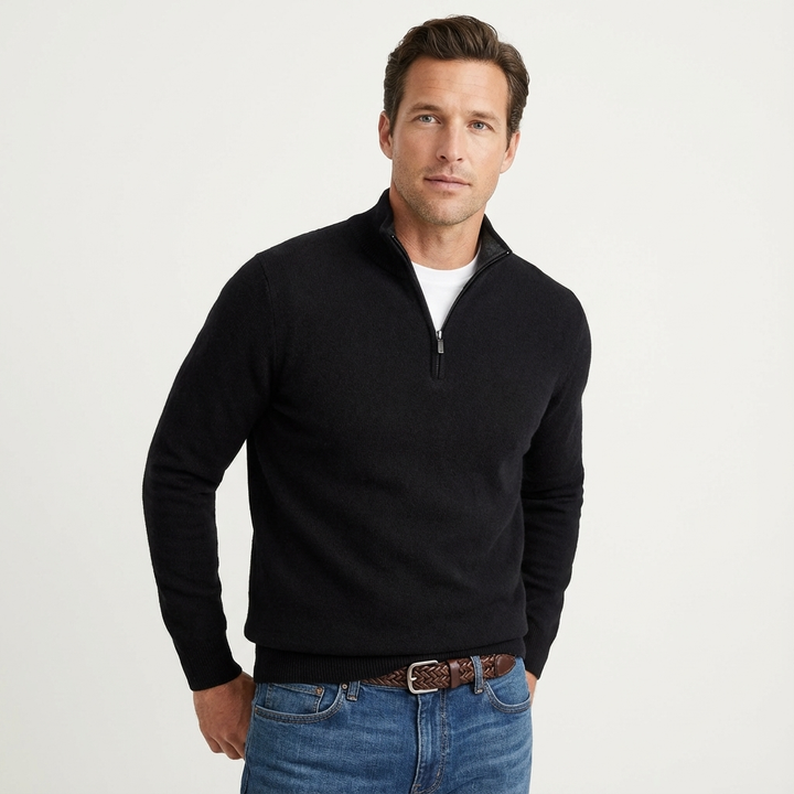 Fabian | Herren Quarter-Zip Pullover mit Stehkragen