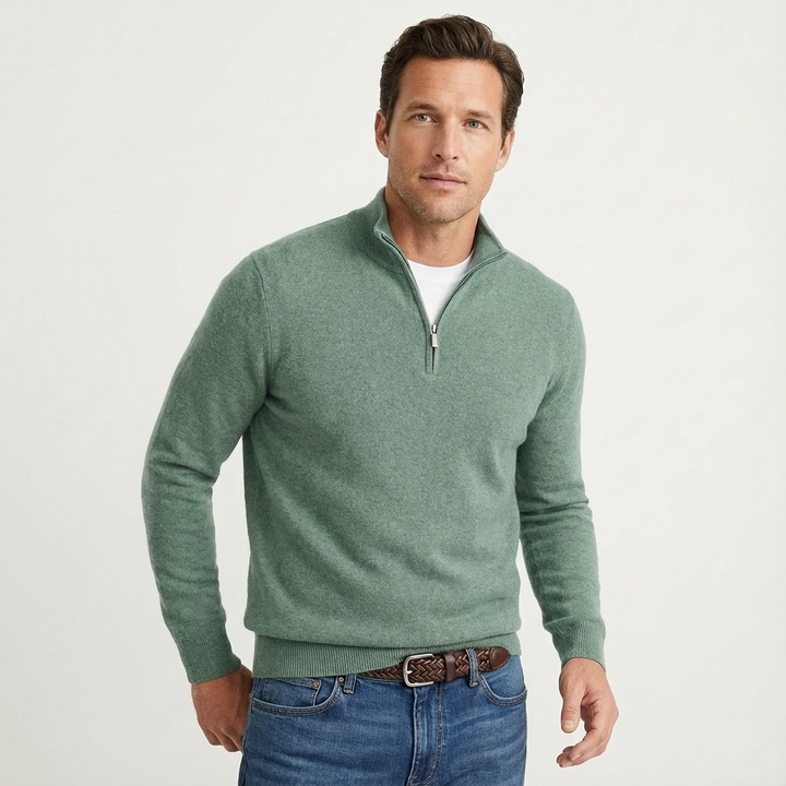 Fabian | Herren Quarter-Zip Pullover mit Stehkragen