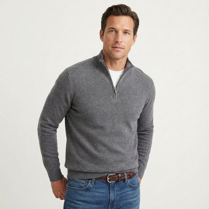Fabian | Herren Quarter-Zip Pullover mit Stehkragen
